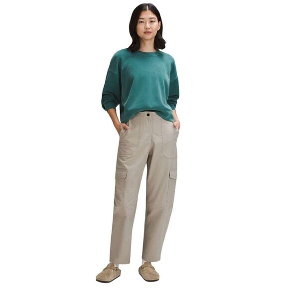 Lululemon Softstreme Perfectly Oversized Cropped Crew Storm Teal - Picture 3 of 9